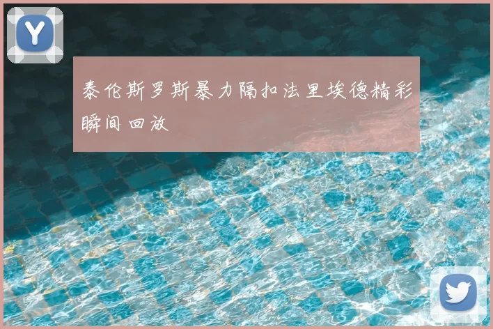 泰伦斯罗斯暴力隔扣法里埃德精彩瞬间回放